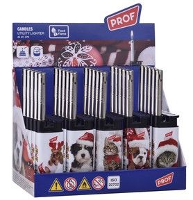 Stabfeuerzeug Weihnachten im Display Katzen Hunde Weihnachten (25Stk.)