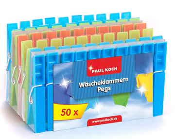 Wäscheklammern 50er farbig sortiert in Blockpackung (20Stk.)