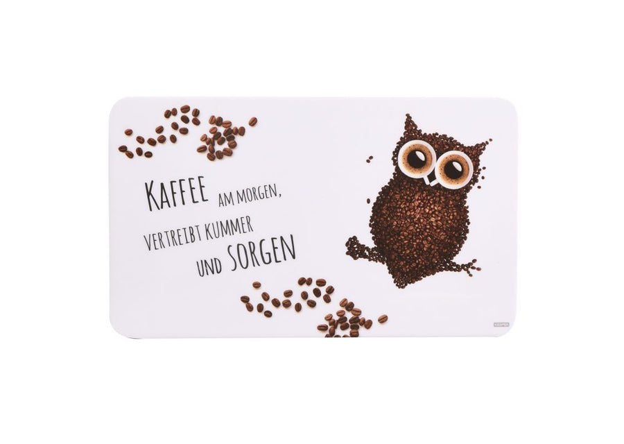 Dekor-Frühstücksbrettchen, Kaffee Eule (5Stk.)