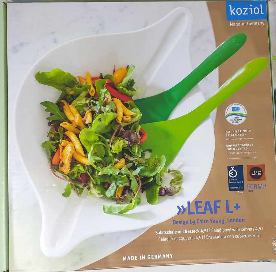 Salatschüssel Koziol mit Salatbesteck hochwertig       LEAF L + SCHALE 4,5L (1Stk.)