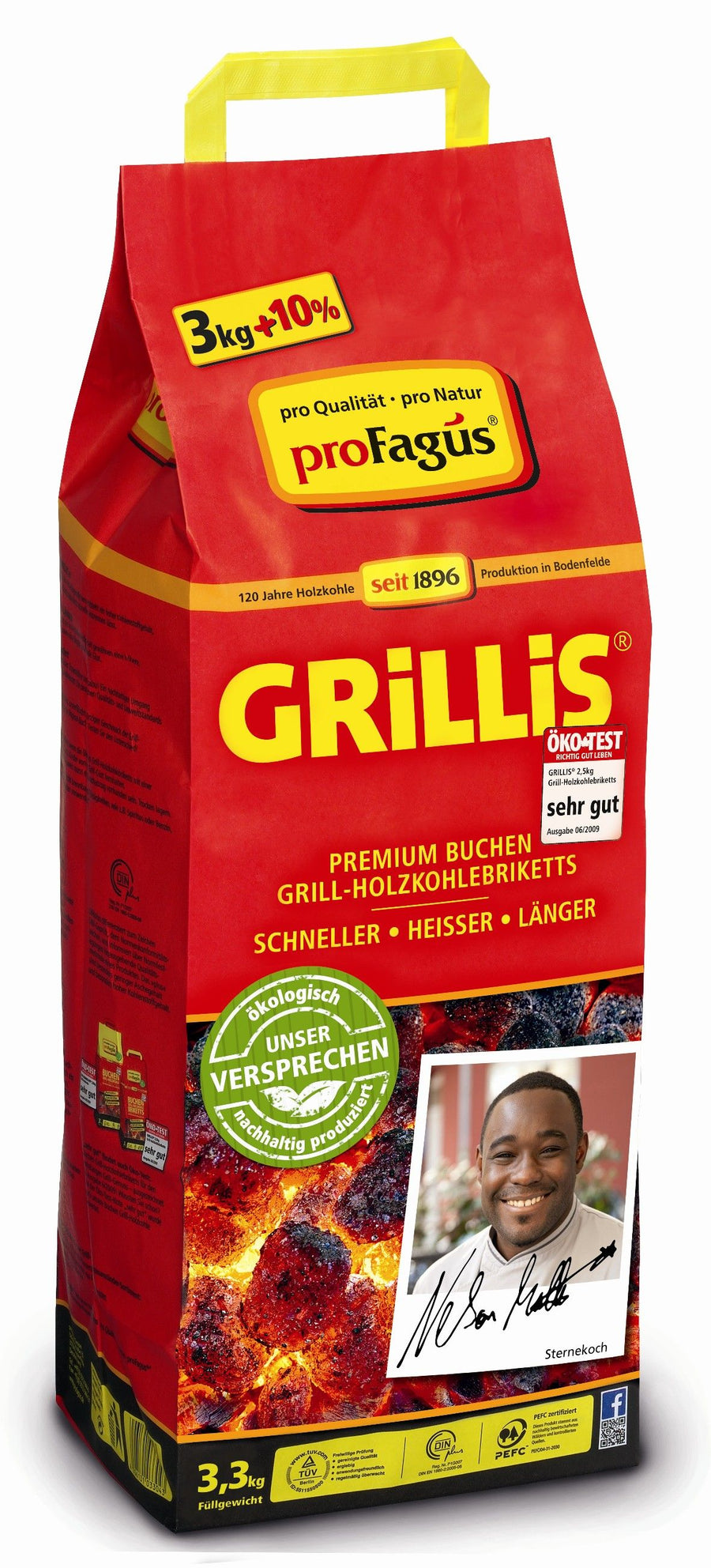 Sommer-Hit Grillis Briquettes 3,3 Kg + 10% Aktionsware Sommerhit (168Stk.)