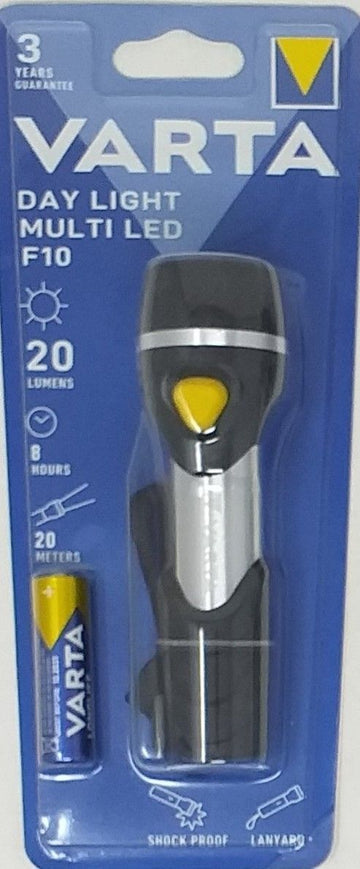 Taschenlampe VARTA DAY LIGHT F10 Multi LED mit 1 Mignon AA Batterie 16631 (6Stk.)