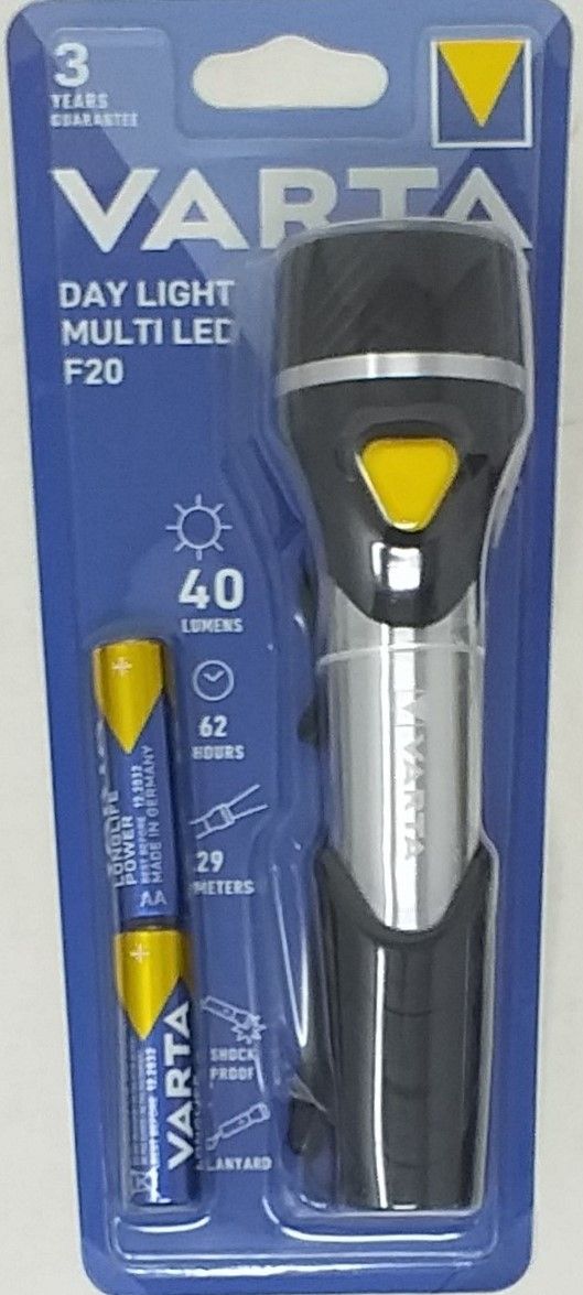 Taschenlampe VARTA DAY LIGHT F20 Multi LED mit 2 Mignon AA Batterien 16632 (6Stk.)