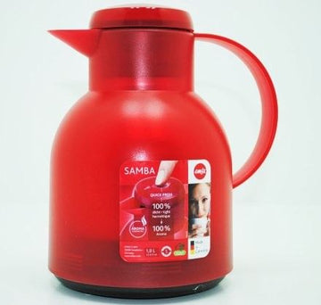 Isolierkanne SAMBA  1,0L  EMSA Kirschrot transl.  UVP 17,99€ Quickpress (2Stk.)