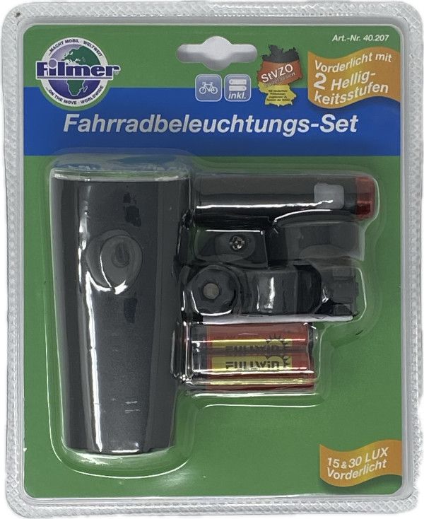 Fahrrad Beleuchtungsset  1W 30 Lux Vorder + Rücklicht  inkl. Batterien  StVzo (4Stk.)