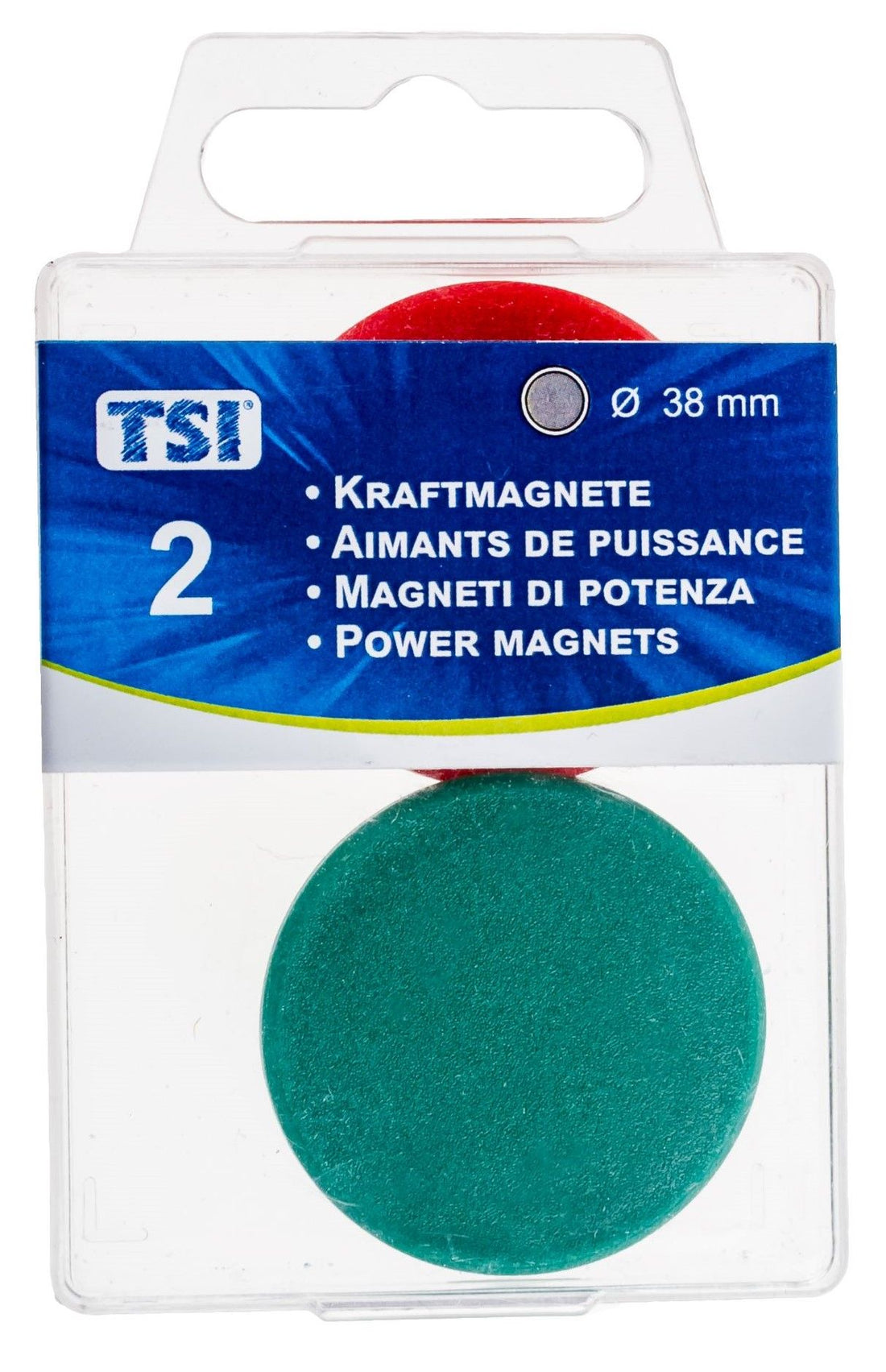 Kraftmagnete, Ø38mm, stark, 2 Stück  SB-Box (10Stk.)