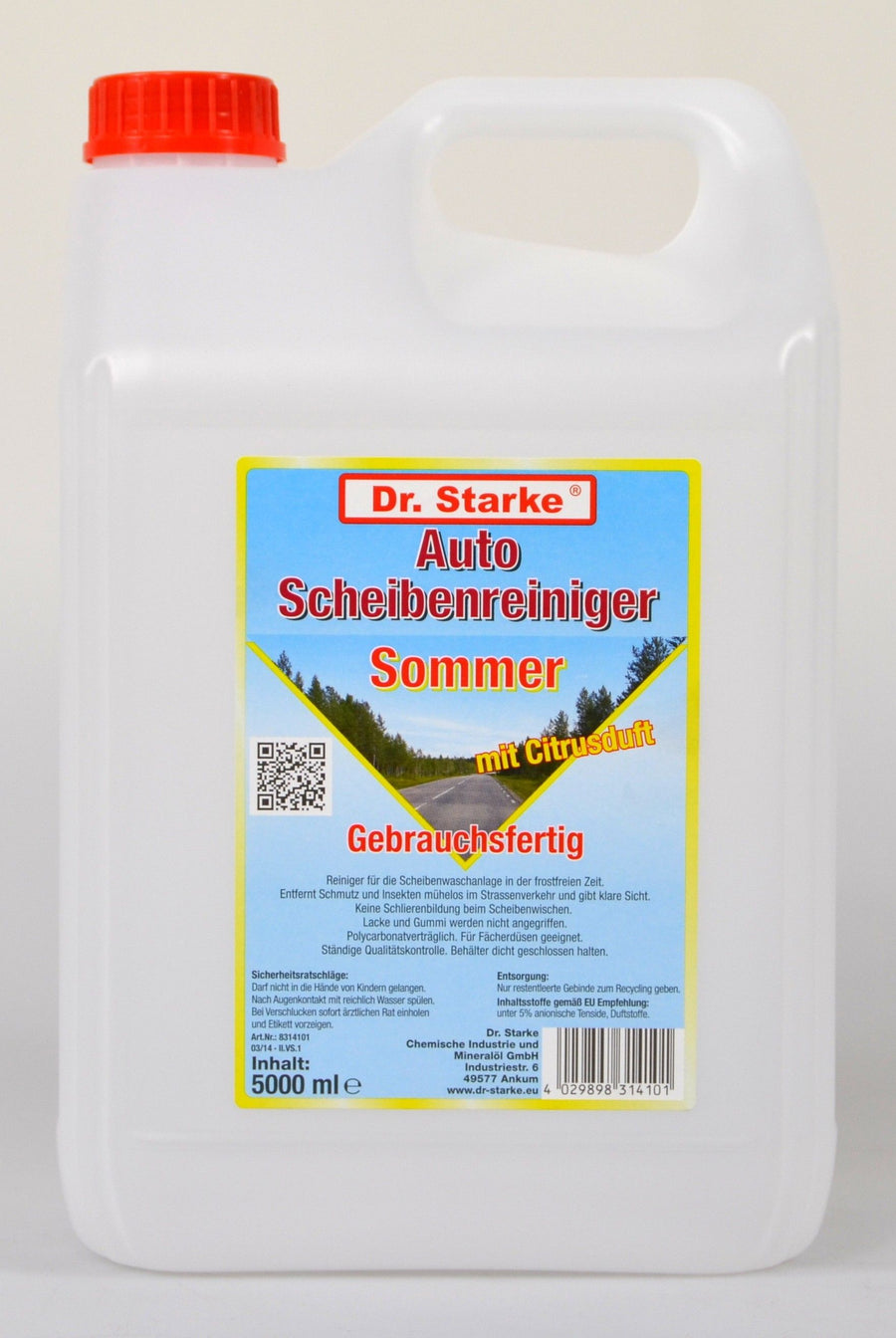 Scheibenreiniger 5 Liter  mit Zitrusduft   Sommerscheibenreiniger "Klare Scheibe" (144Stk.)