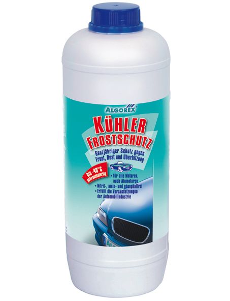 Kühlerfrostschutz 1,5ltr - blau Algorex gebrauchsfertig -40°C (blau, nap-frei) Frostschutzwechsel nach 2 Jahren - (12Stk.)