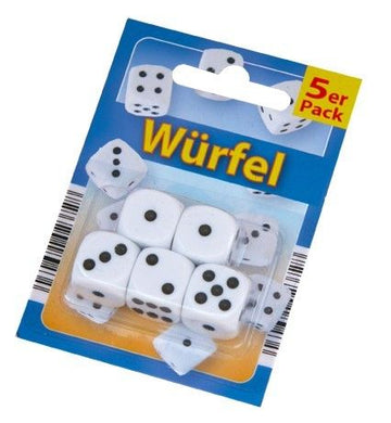 Würfel, 5er Pack Acryl Größe je ca. 15 x 15 x 15mm  SB-Karte (36Stk.)