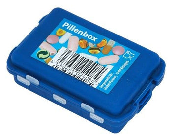 Pillenbox / Pillendose Woche aufklappbbar  Tablettenbox blau (36Stk.)