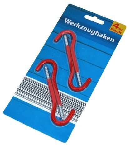 Werkzeug-Haken, 4er Pack Größe: ca. 95mm x 35mm x 6mm (24Stk.)