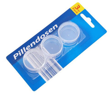 Pillendosen, 3er Pack PS (transparent) je ca. 37mm ø x 19mm hoch (36Stk.)