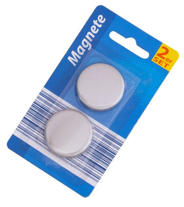 Edelstahl-Magnete, 2er Pack je ca. 32mm ø, 5mm stark (36Stk.)