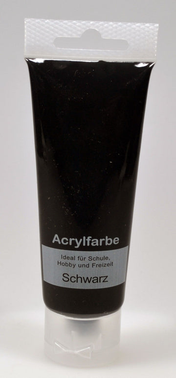 Acrylfarbe 75ml, schwarz (12Stk.)