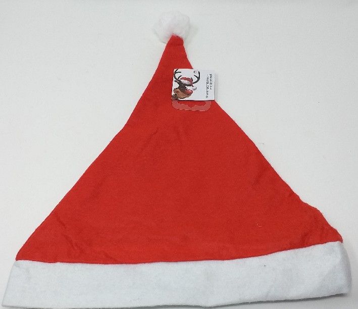 Weihnachtsmütze einfach mit Bommel  aus Filz mit Zipfel, DH:30x43cm, (48Stk.)