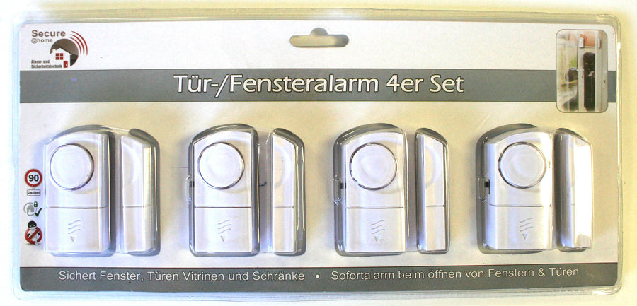 Tür/Fensteralarm inkl.  Batterie, 4er (12Stk.)