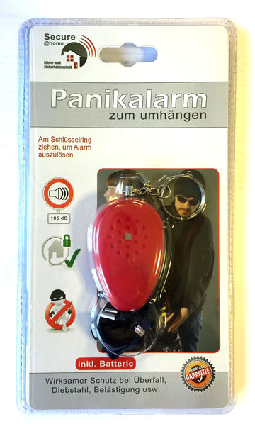 Panikalarm  ca. 90dB  "Taschenalarm"  Schlüsselring zum Umhängen. Incl. Batterie SB-Blister (48Stk.)