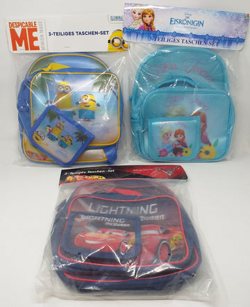 Kindergarten-Rucksack Taschenset 3tlg.  Minions  Frozen Cars  sortiert (12Stk.)