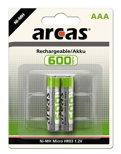 Arcas Akku Micro AAA NI-MH 600mAH 2er R3 , ARCAS SB (12Stk.)