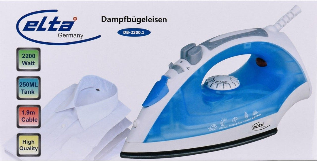 Elta Dampfbügeleisen m. Keramiksohle bis 2300W mit Anti-Drop-u.Kalk Funktion (1Stk.)