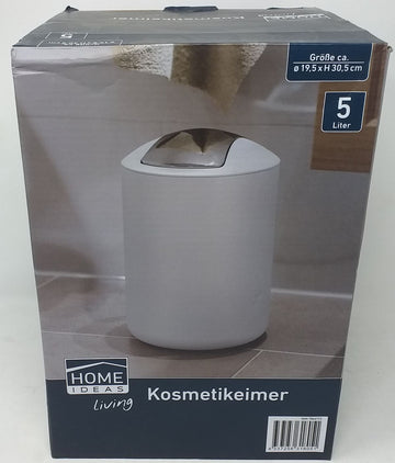 Kosmetikeimer 5 Liter 19,5x30,5cm Schwingdeckel Home Ideas (1Stk.)