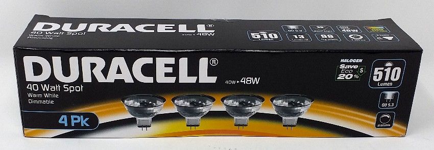 Halogen Strahler  GU  5.3 4er Set  48W Duracell (4Stk.)