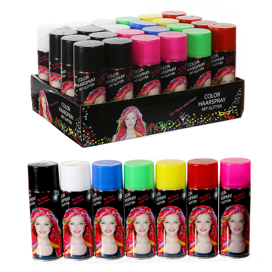 Color Haarspray Glitter  7fach sortiert im Displaykarton