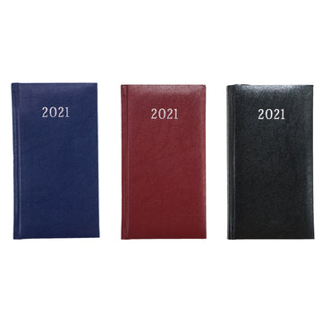 Taschenkalender, 3 Farben 10x18cm 48 Stück schwarz, je 12 Stück blau, rot