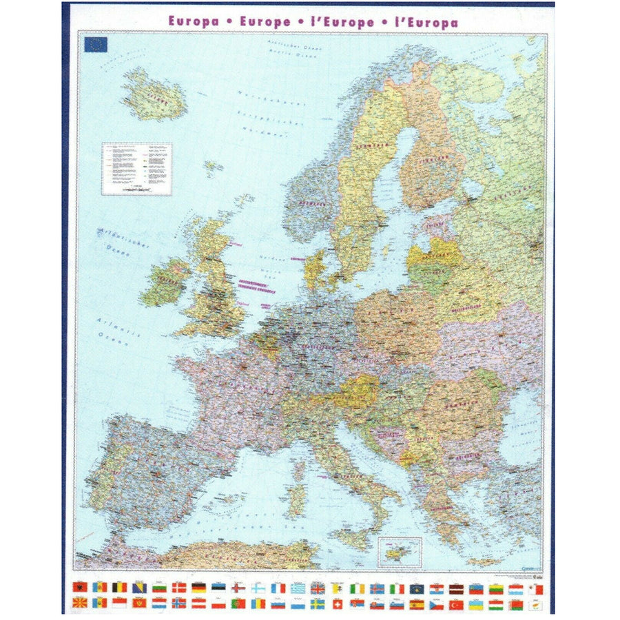 Deutschlandkarte 1,05 x1,32m  foliert gerollt